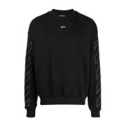 Zwart Logo Print Sweatshirt Off White , Black , Heren