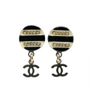 Pre-owned Plastic earrings Chanel Vintage , Black , Dames