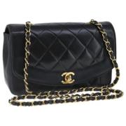 Pre-owned Leather shoulder-bags Chanel Vintage , Black , Dames