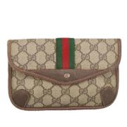 Pre-owned Canvas clutches Gucci Vintage , Beige , Dames