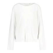 Fijngebreide Oversized Pullover U-Hals Rich & Royal , White , Dames