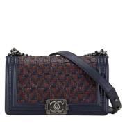 Pre-owned Leather chanel-bags Chanel Vintage , Blue , Dames