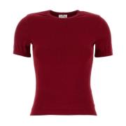 Rode Katoenen T-shirt Courrèges , Red , Dames