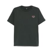 Geborduurd Logo Crew Neck T-shirt A.p.c. , Gray , Heren