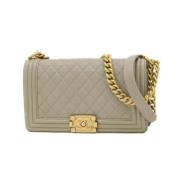 Pre-owned Leather chanel-bags Chanel Vintage , Gray , Dames