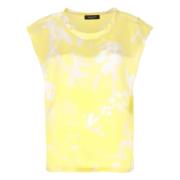 Gele Zijden Mouwloze Crew Neck Top Fabiana Filippi , Yellow , Dames