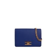 Synthetische leren schoudertas Elisabetta Franchi , Blue , Dames