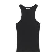 Zwarte Geribbelde Tanktop Anine Bing , Black , Dames