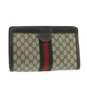 Pre-owned Canvas clutches Gucci Vintage , Beige , Dames