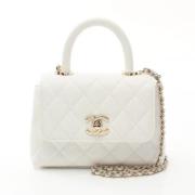 Pre-owned Leather crossbody-bags Chanel Vintage , White , Dames