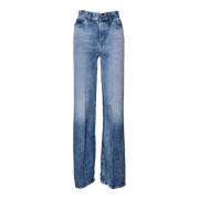 Dames Wide Leg Jeans. Hoge taille. Lichtgewicht stof. Dondup , Blue , ...