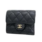 Pre-owned Leather wallets Chanel Vintage , Black , Dames