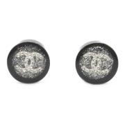 Pre-owned Plastic earrings Chanel Vintage , Black , Dames