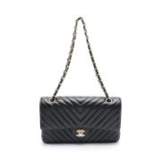 Pre-owned Leather chanel-bags Chanel Vintage , Black , Dames