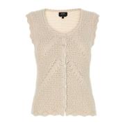 Gehaakte Ivoor Vest Palmyre Stijl A.p.c. , Beige , Dames