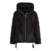 Zwarte Tweed Puff Jas Khrisjoy , Black , Dames