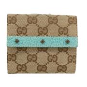 Pre-owned Canvas wallets Gucci Vintage , Beige , Dames