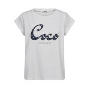 Wit Stijlvol T-shirt met Logo Co'Couture , White , Dames