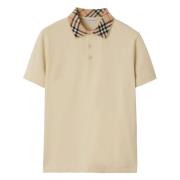 Geruite Gebreide Polo Beige Burberry , Beige , Heren