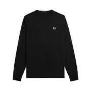 Lange mouwen ronde hals T-shirt Fred Perry , Black , Heren