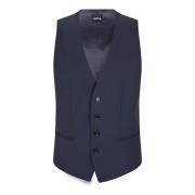 Slim-Fit Wollen Vest Hugo Boss , Blue , Heren