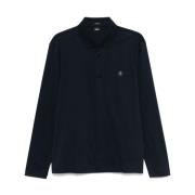 Navy Logo Metal Polo Shirt Hugo Boss , Blue , Heren