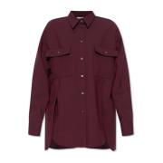 Wijdvallend shirt met een gestreept patroon Salvatore Ferragamo , Red ...