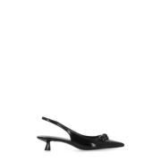 Zwarte leren slingback met pijlneus Stuart Weitzman , Black , Dames