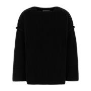 Stijlvolle Zwarte Wollen Trui Jil Sander , Black , Dames