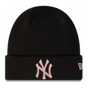 Zwarte Yankees Cuff Beanie Muts New Era , Black , Dames