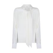 Witte Georgette Shirt met Sjaaldetail Alexander McQueen , White , Dame...