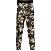 Barocco Print Leggings Zwart Goud Logo Versace Jeans Couture , Multico...