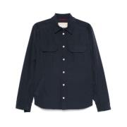 Navy Blue Buitenkleding met drukknoopsluiting Brunello Cucinelli , Blu...