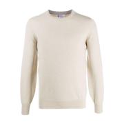 Luxe ronde hals trui knitwear Brunello Cucinelli , Beige , Heren