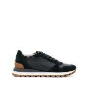 Zwarte Leren Sneakers Damesschoenen Brunello Cucinelli , Black , Dames