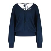 Wollen V-hals Pullover Klassieke Stijl Patrizia Pepe , Blue , Dames