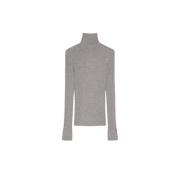 Luxe Winter Gebreide Polo-neck Sweater Sportmax , Gray , Dames