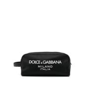 Nero Logo-Print Wash Bag Dolce & Gabbana , Black , Heren