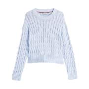 Klassieke Katoenen Gebreide Trui Tommy Hilfiger , Blue , Dames