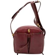 Pre-owned Leather shoulder-bags Cartier Vintage , Red , Dames