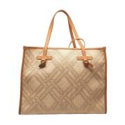 Beige Leren Shopper Handtas Gianni Chiarini , Beige , Dames