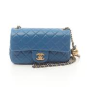 Pre-owned Leather shoulder-bags Chanel Vintage , Blue , Dames