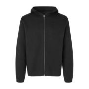 Biologisch katoenen hoodie met rits Samsøe Samsøe , Black , Heren