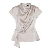 Gedrapeerde Blouse Silver Cloud Bruuns Bazaar , Gray , Dames