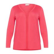 Open Front Cardigan Framboos Kaffe Curve , Pink , Dames