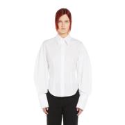 Oversized Poplin Shirt met Unieke Constructie Max Mara , White , Dames