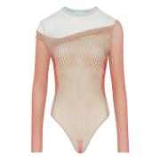 Rode Transparante Bodysuit met Lange Mouwen Jean Paul Gaultier , Red ,...