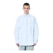 Metallic Gerimpeld Overhemd Vetements , White , Heren