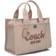 Cargo Tote Kleine Zwarte Canvas Handtas Coach , Beige , Dames