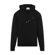 Hart Hoodie in Zwart Ami Paris , Black , Heren